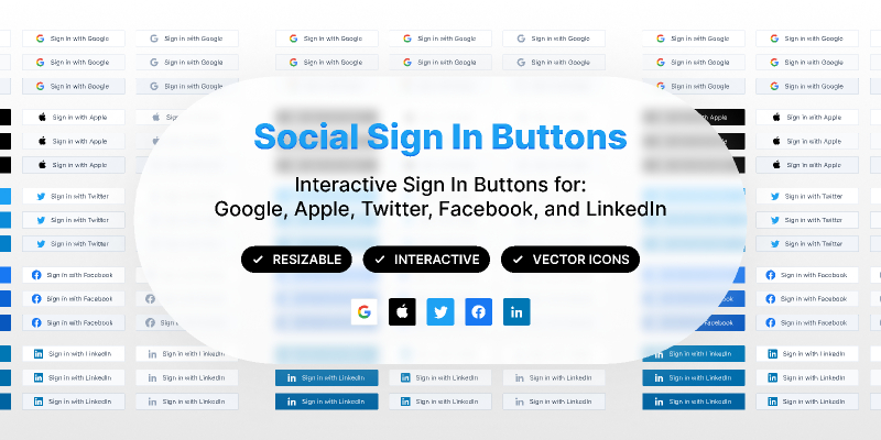 Social Sign-In Buttons Figma UI Kit
