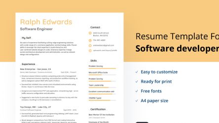 Software developer Resume/cv Figma Design template