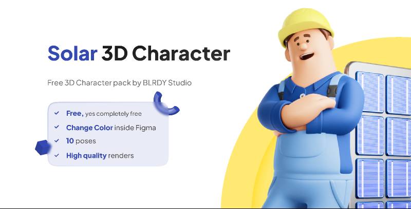 Solar 3D Character Figma Template