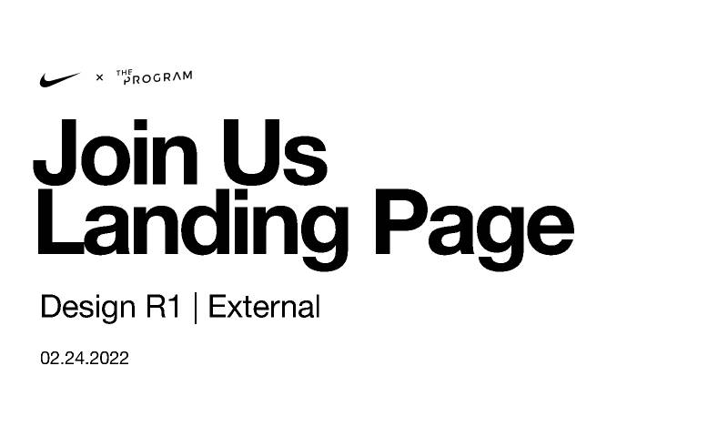 SP22 Join Us Nike Internal Figma Landing Page