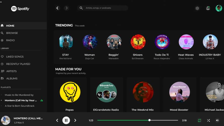 Spotify Music Player Redesign Figma Free