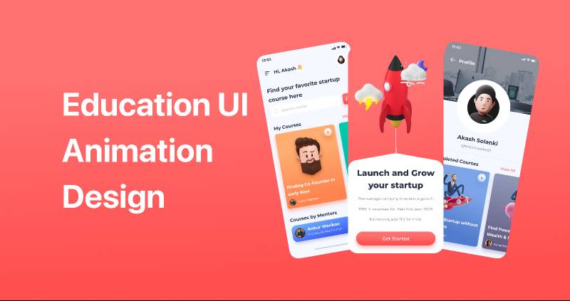 Startup Education Course UI Animation Design figma