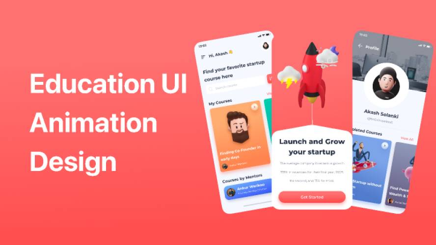 Startup Education Course UI Animation Design figma