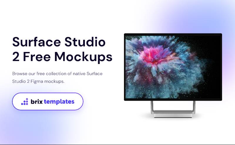 Surface Studio 2 Free Mockups Figma Template