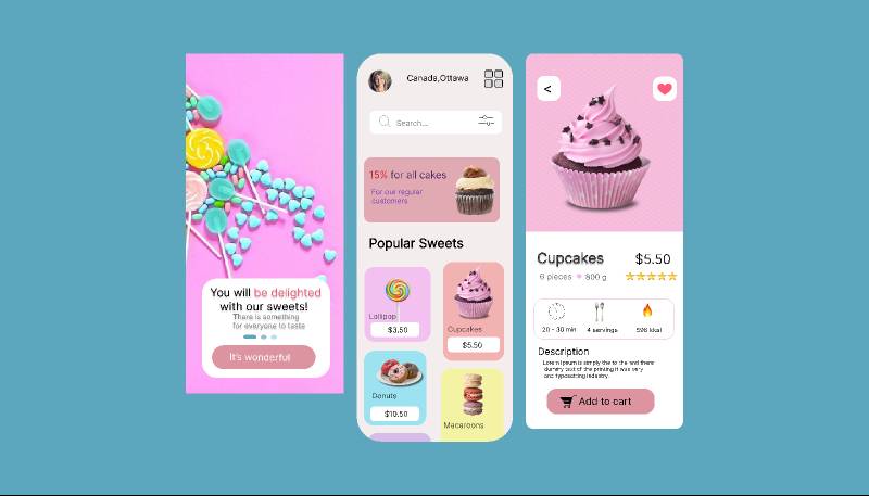 Sweets Store Figma Mobile App Template