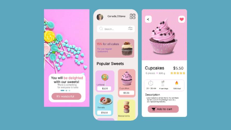 Sweets Store Figma Mobile App Template