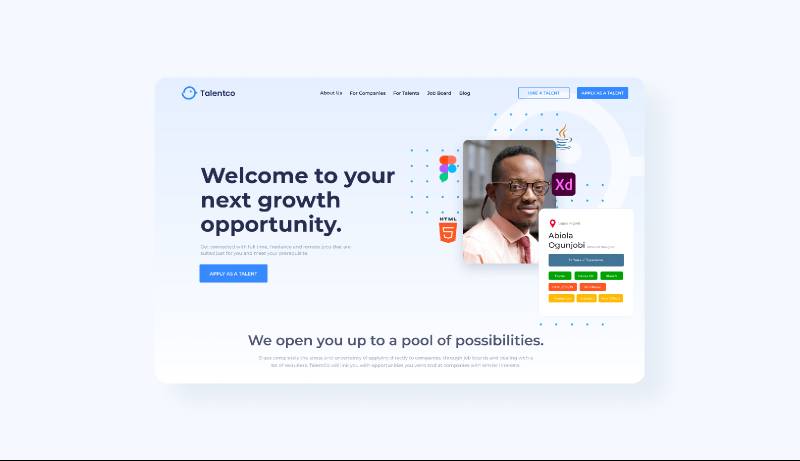 Talentco Landing Page Figma Template