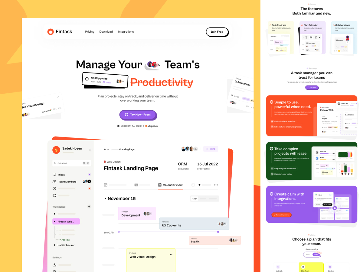 Task Management Web template