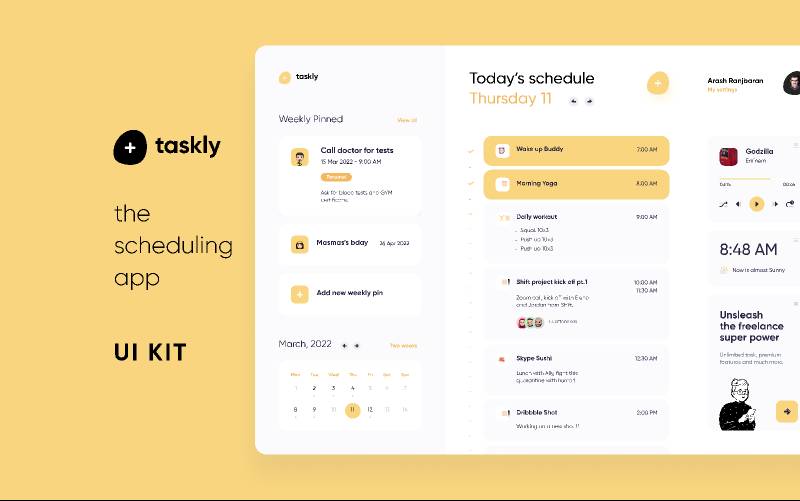 Taskly Scheduling App Concept Figma Website Template