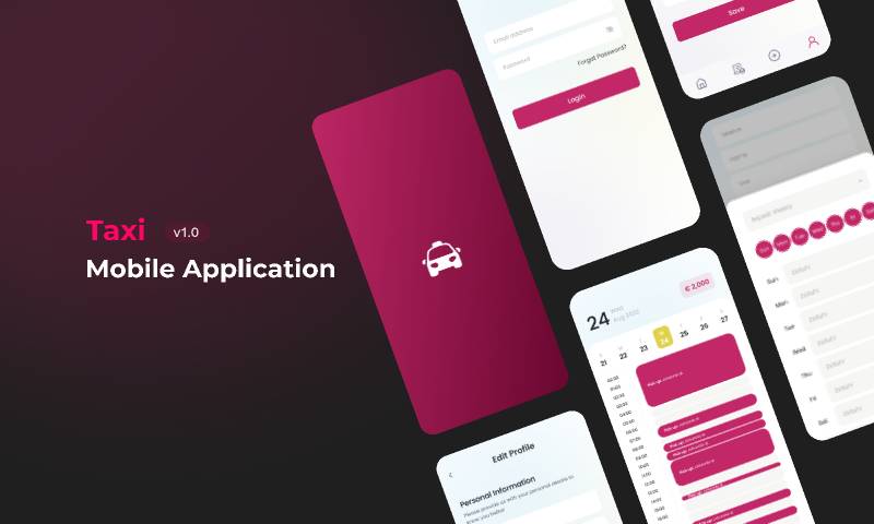 Taxi App Figma Mobile Template