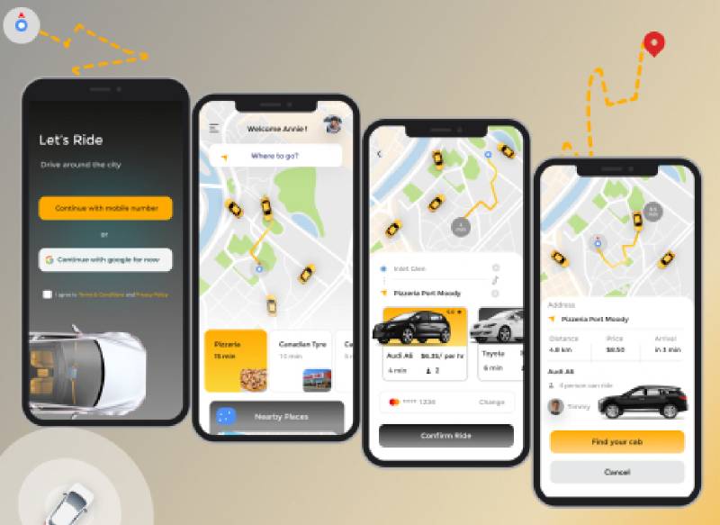 Taxi Booking - Free Figma Mobile Template
