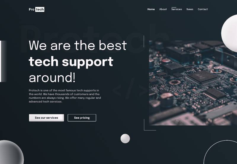 Tech Support Landing Page - Figma Website Template