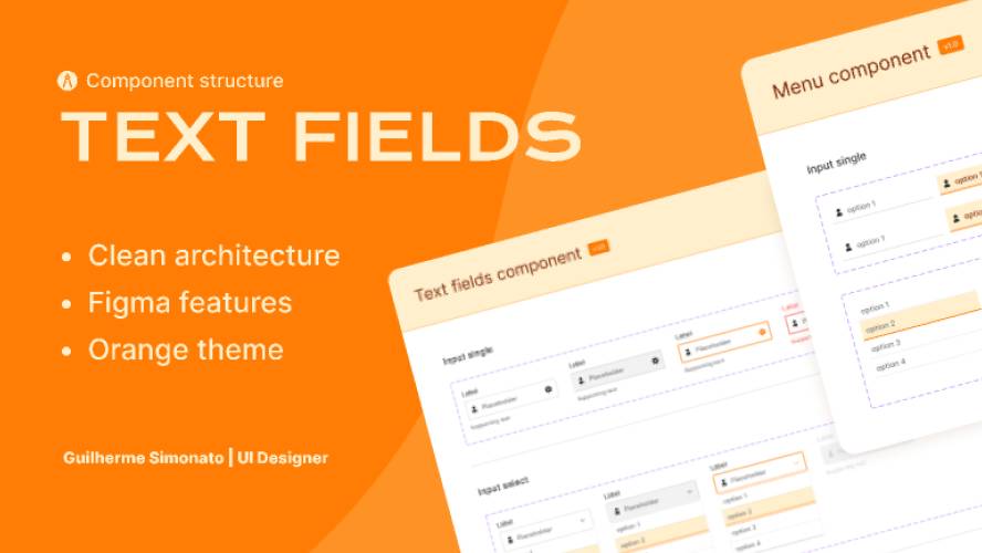 Text fields v1.0 - Component Structure Figma Ui Kit