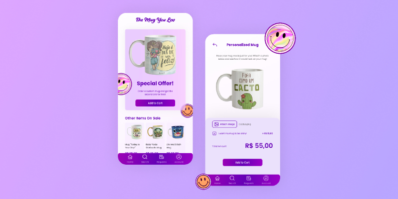 The Mug You Luv Mobile App Figma Template