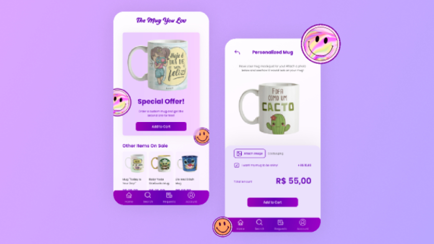 The Mug You Luv Mobile App Figma Template
