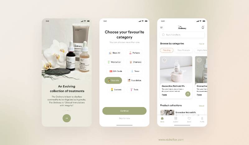 The Ordinary-Skincare Mobile App Figma Template