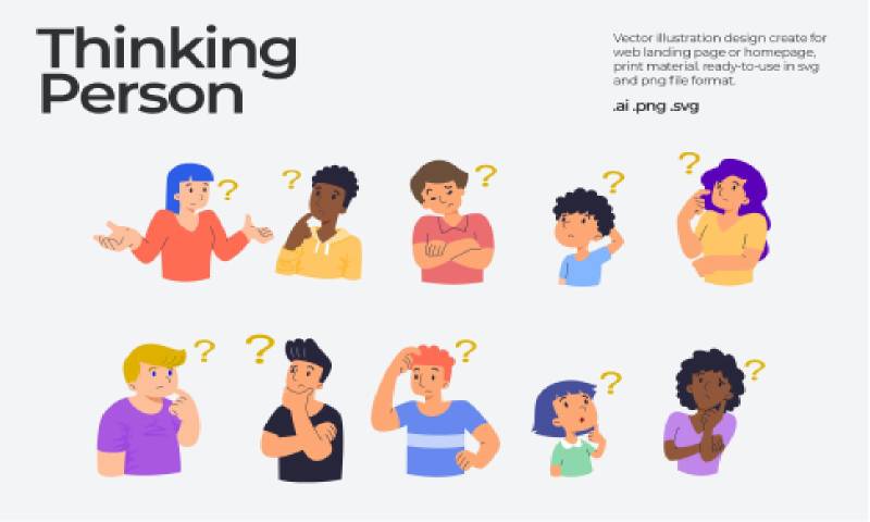 Thinking Person - illustration All IN ONE PACK Figma Template