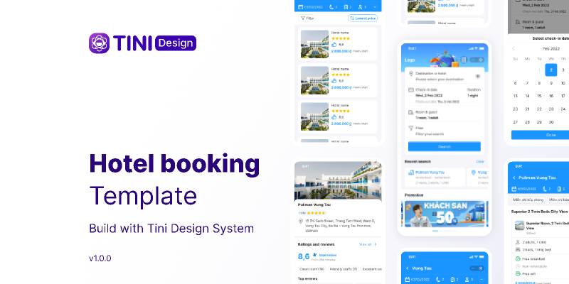 Tini - Hotel Booking Template Figma Ui Kit