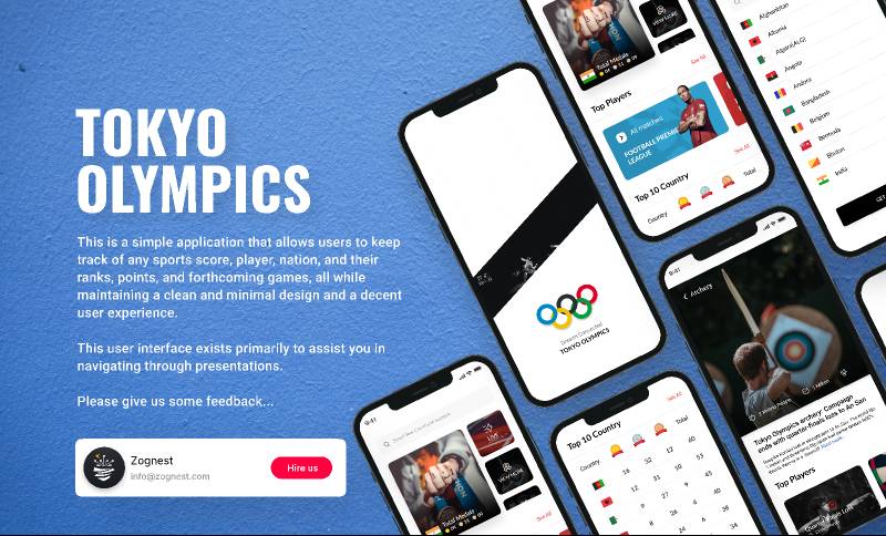 Tokyo Olympics Figma Mobile App Template