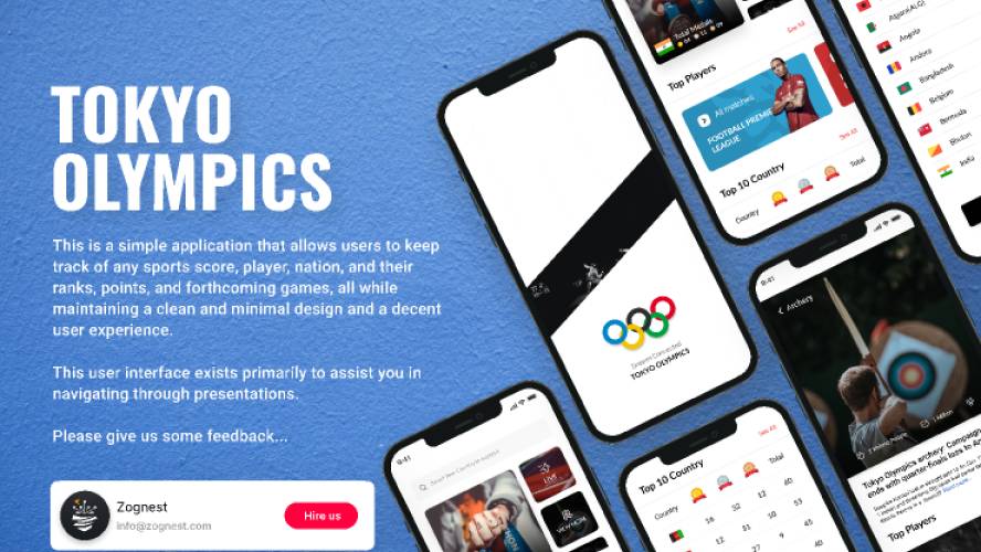 Tokyo Olympics Figma Mobile App Template