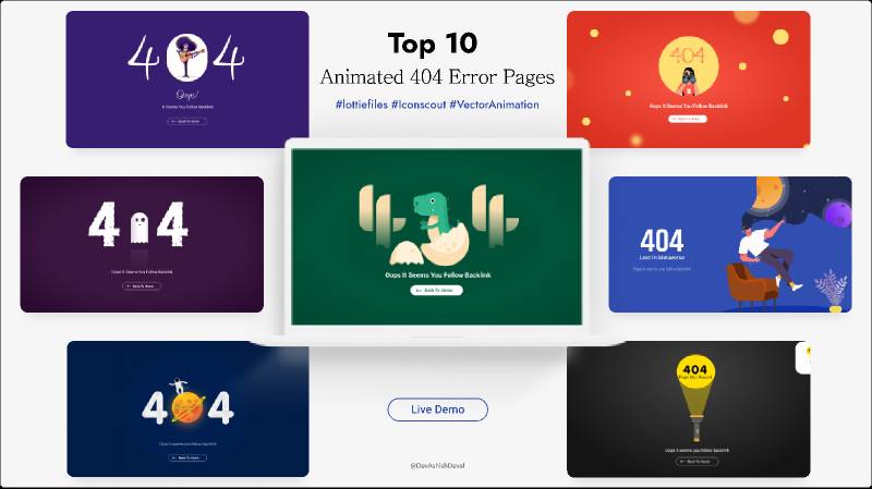 Top10 404 Error Pages Animated Figma Web Ui Kit