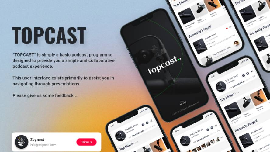 Topcast Podcast Figma Mobile Template