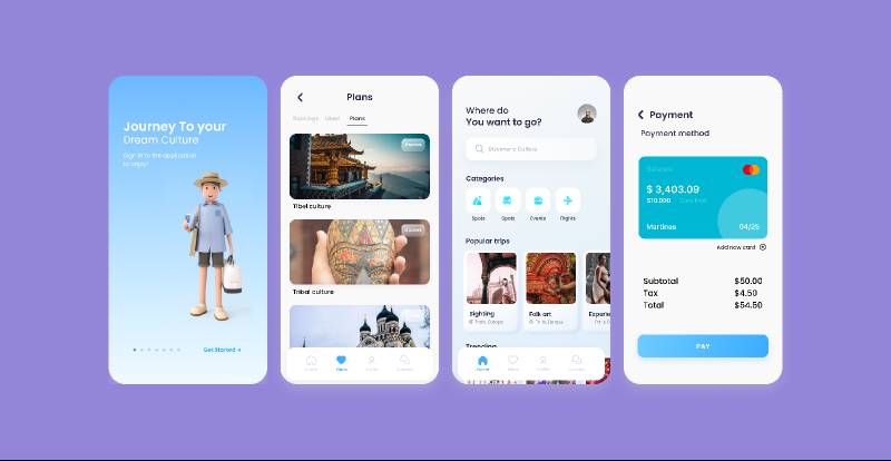 Tour app figma mobile template