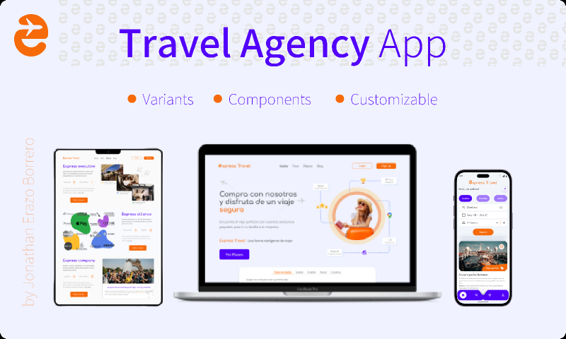 Travel Agency App Figma Website App Template