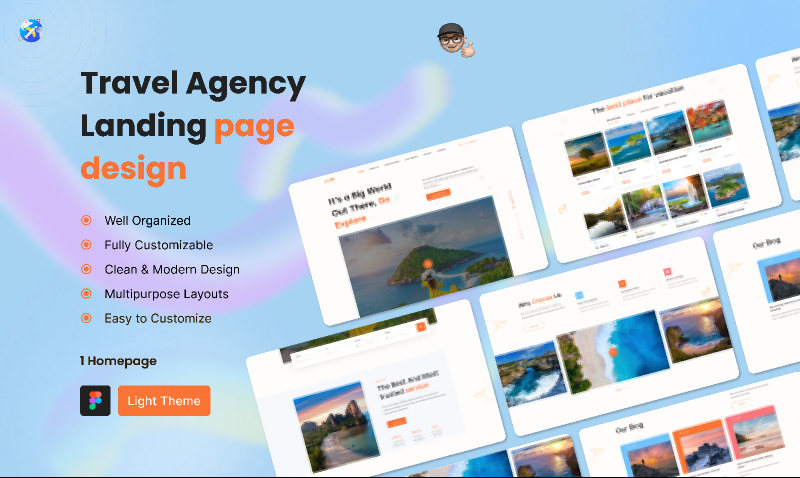 Travel agency figma website landing page