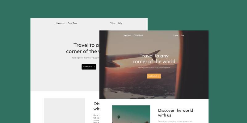 Travel agency landing page Figma Template