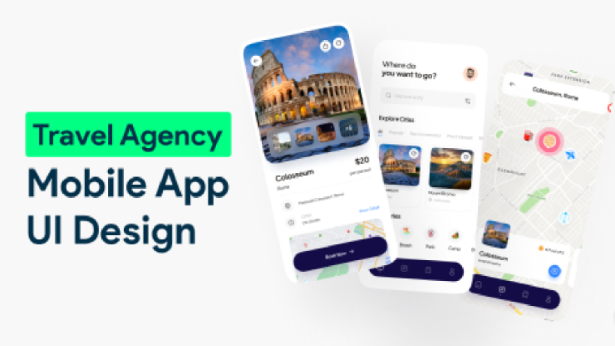 Travel Agency Mobile App UI Design Figma Free Template