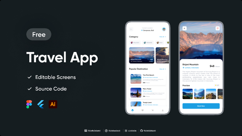 Travel App - Free Source Code and Design