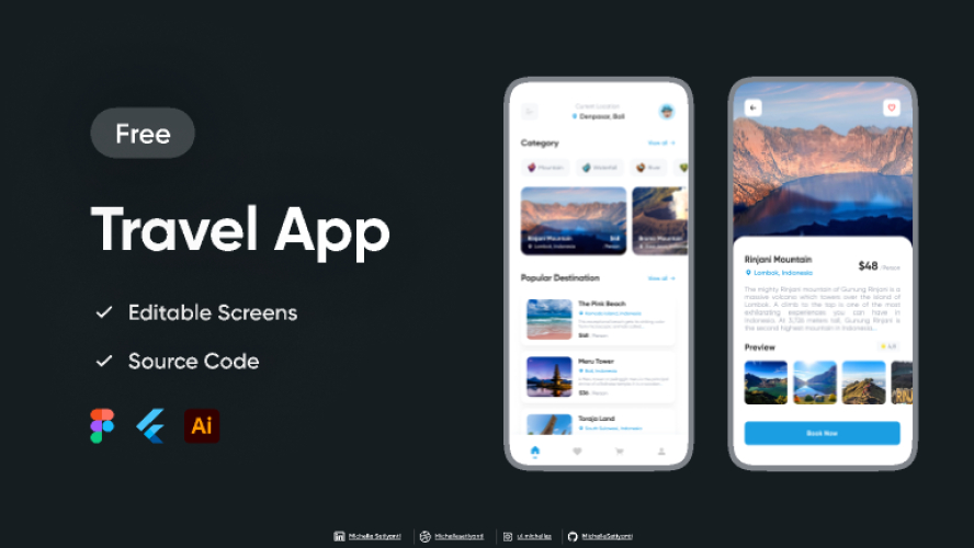 Travel App - Free Source Code and Design