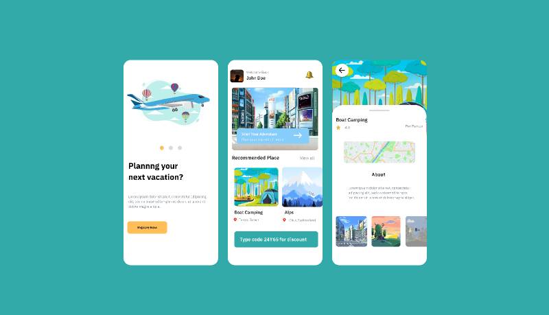 Travel app figma mobile template