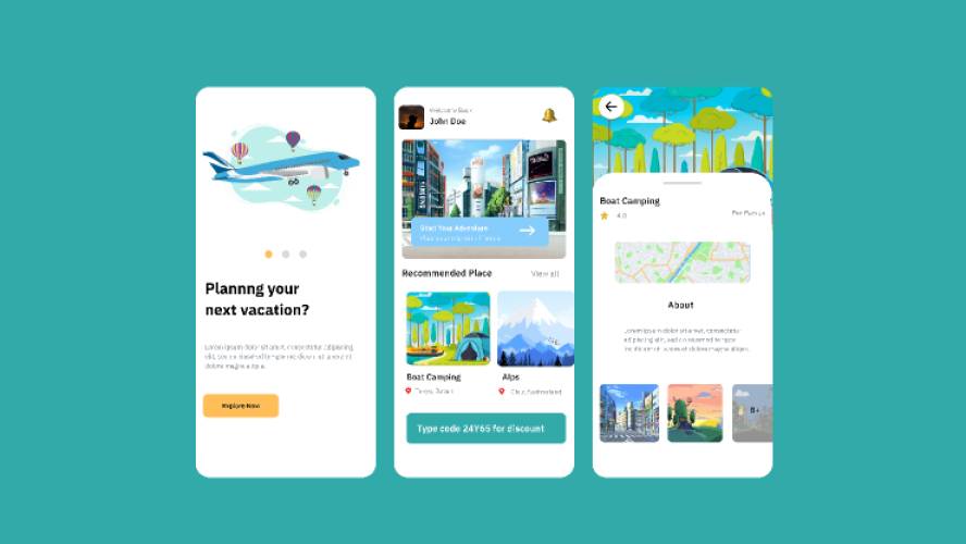 Travel app figma mobile template