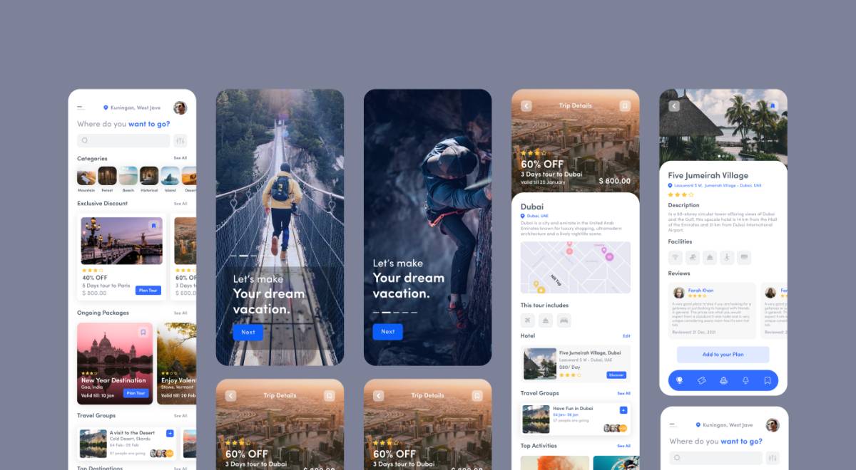 Travel App Figma Mobile Template