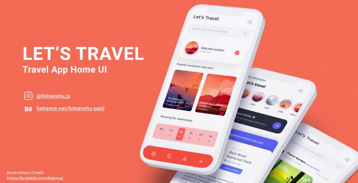 Travel App Home Screens Figma Template