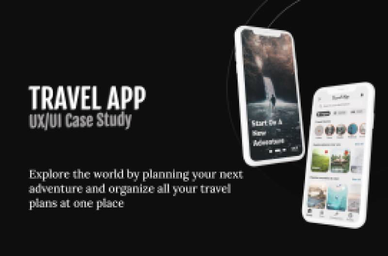 Travel app portfolio figma mobile template