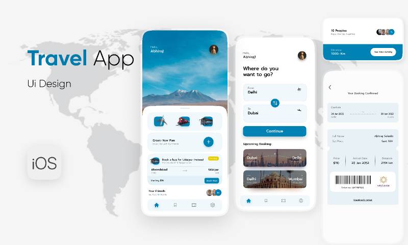 Travel app Ui Design Figma Mobile App Template