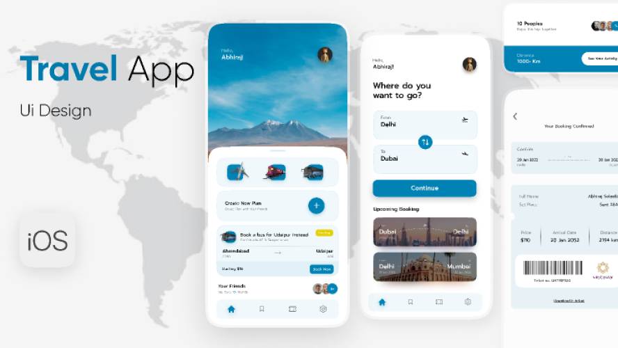 Travel app Ui Design Figma Mobile App Template