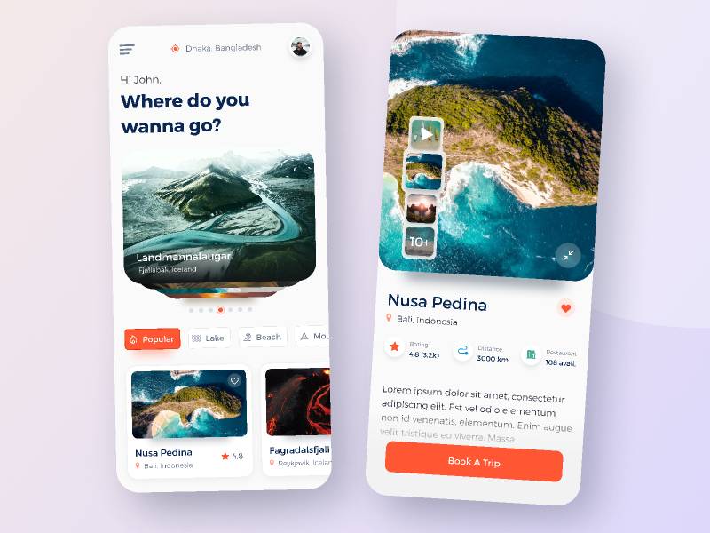 Travel App UI figma free