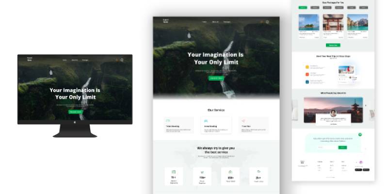 Travel goo - travel website ui design figma free download