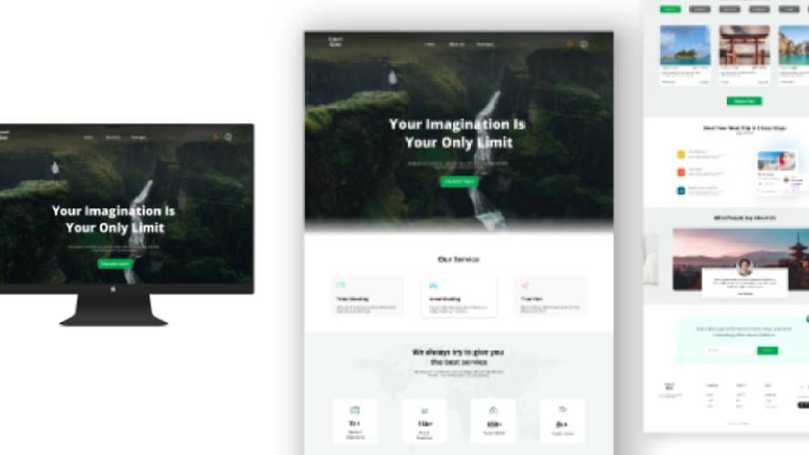 Travel goo - travel website ui design figma free download