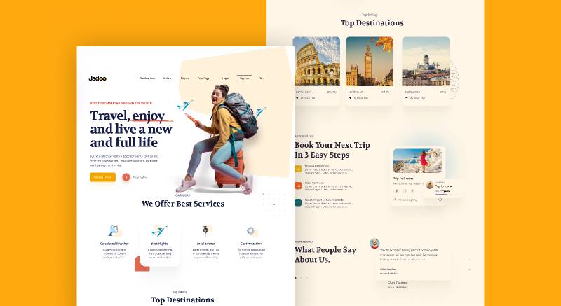 Travel Landing Page Figma Free Download