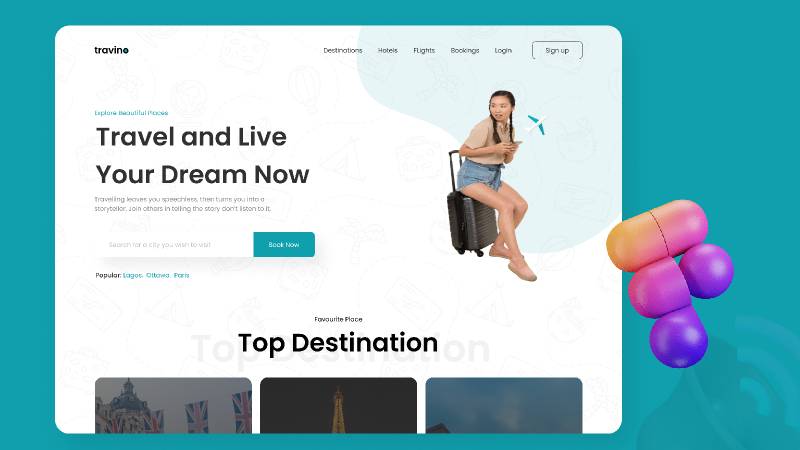 Travel landing page figma template