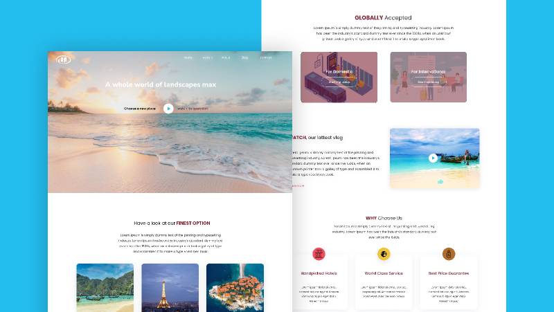 Travel Landing Page Figma Website Template