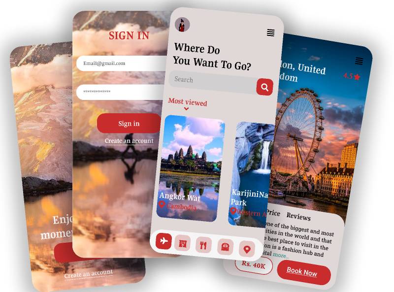 Travel Sevice UI App figma