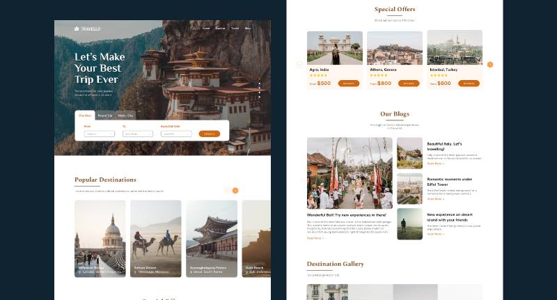 Travel Website Figma Template