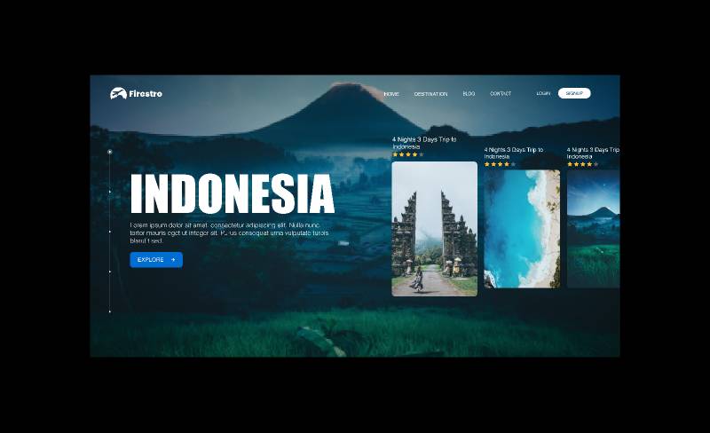 Travel website figma website hero section template