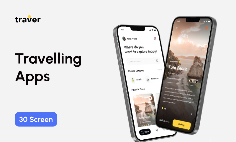 Traveling Mobile app Figma Template